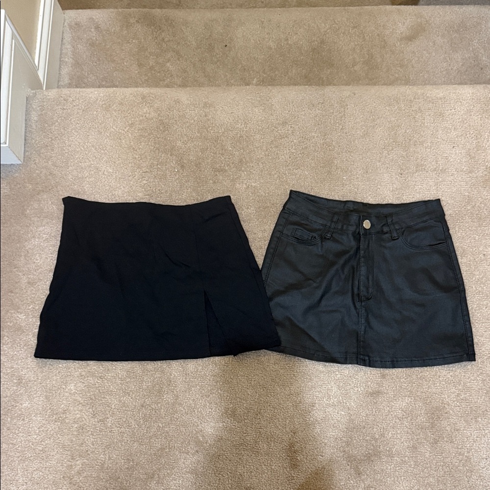 2 Pack Black Mini Skirts